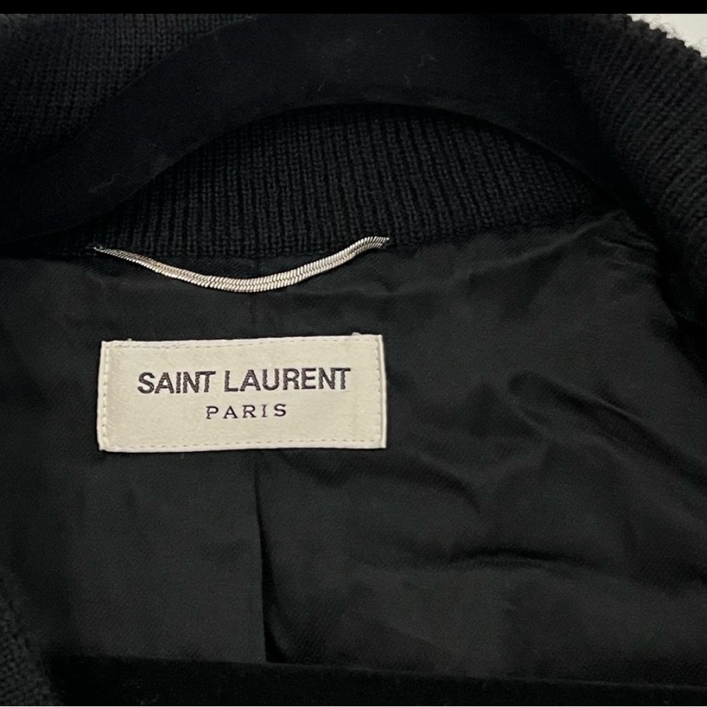IVES SAINT LAURENT NWT Bomber Wool-blend Black & White jacket - Picture 9 of 10